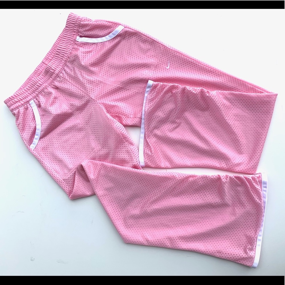 Vintage Nike Pink Mesh Flared Youth Track Pants
